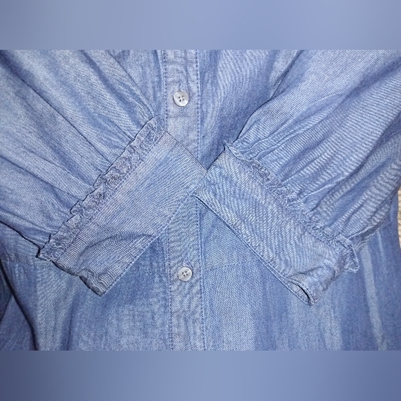 🆕Draper James Chambray Tie Waist Jumpsuit in Dark Wash Womens Size Large NEW! - Picture 10 of 11